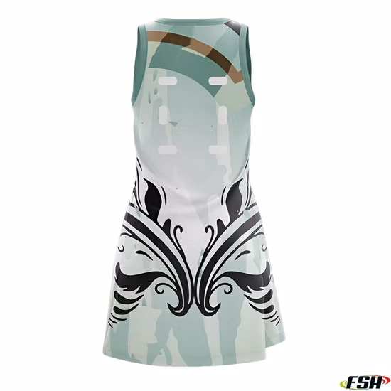 Vestido de netball confortável de sublimação completa com design personalizado de novo estilo mais vendido