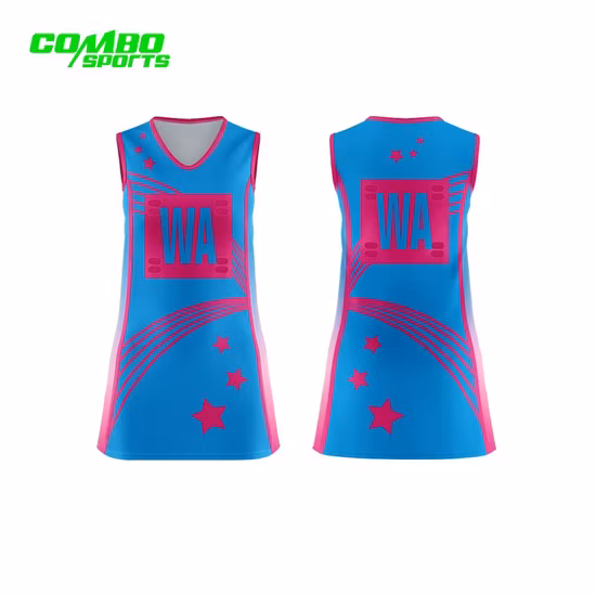 A sublimação completa personalizada uma linha Netball não veste nenhum MOQ