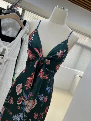 Roupas da moda Vestuário de verão Coleção feminina Lady Longuette Floral Beach Slip Dress Vestuário Roupas personalizadas Sexy Strap Dress China Fabricante