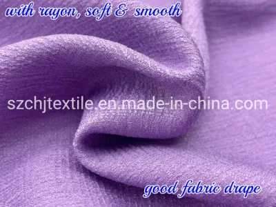 Tecido macio de chiffon dobby rayon para saia/camisa feminina de verão