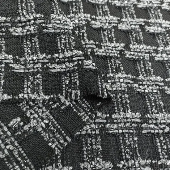 Tecido xadrez de tweed misturado com lã e poliéster de alta qualidade